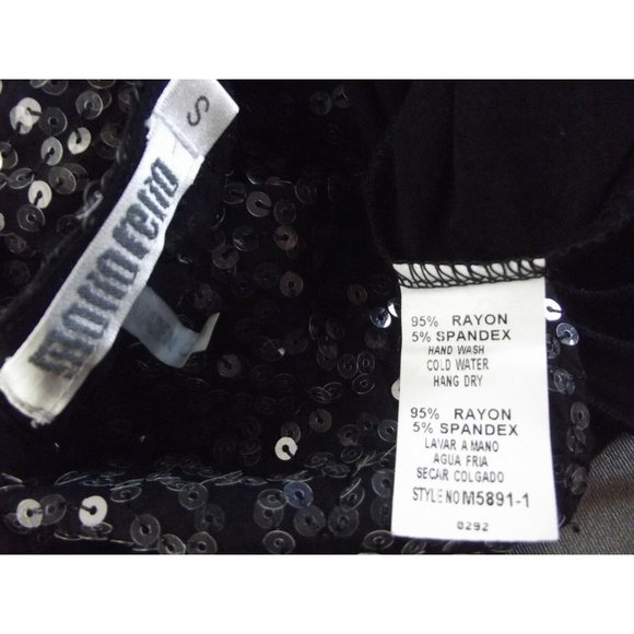 Mono Reno Dress & Sequin Vest Set Small Black Rayon 2-Piece T-Shirt knee scoop - Picture 12 of 12